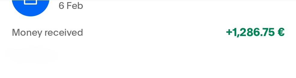 PayPal – +€1,286.75 received